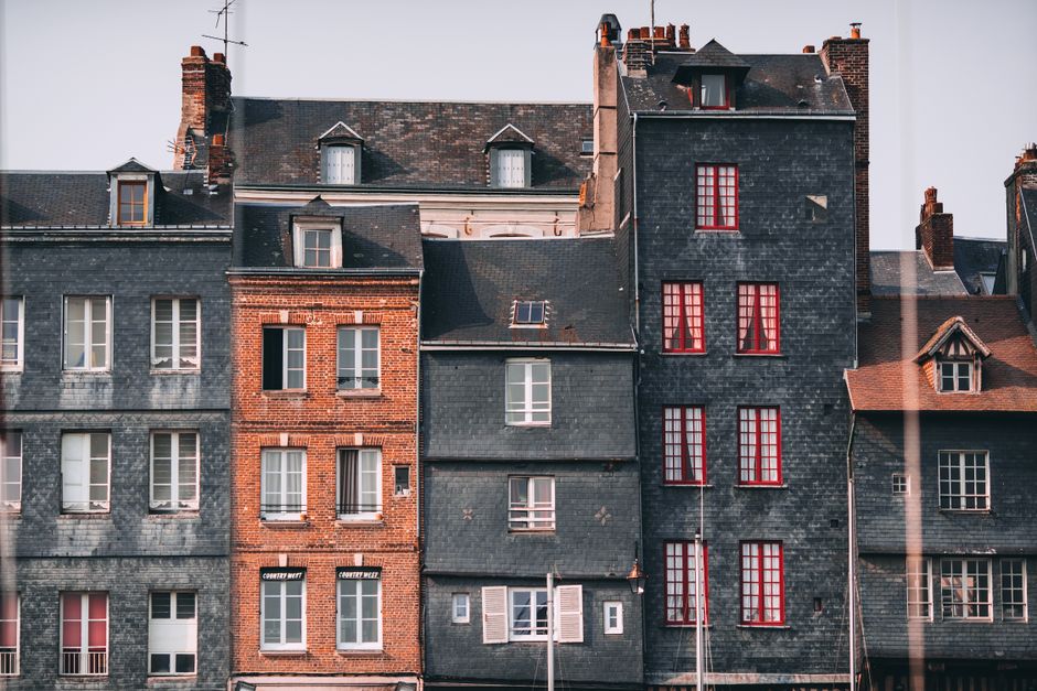 Façade d une maison de ville en France