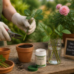 Preparation de boutures de roses