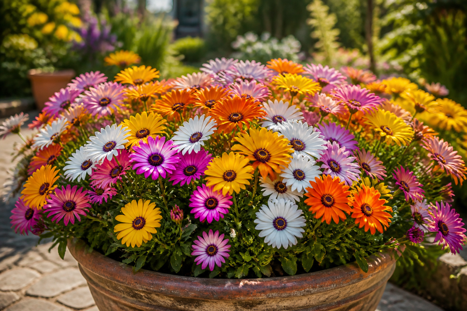 Eclat de marguerites du cap en pleine floraison