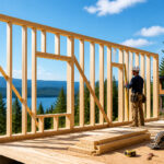 Chantier de construction bois moderne